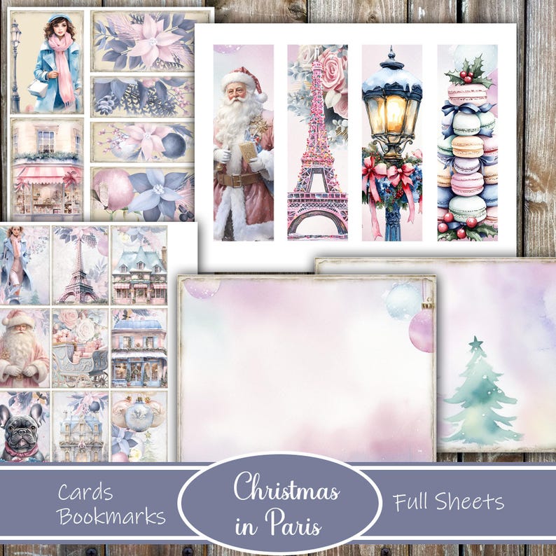 Christmas in Paris Junk Journal Kit: Holiday Ephemera (Digital Download) image 3