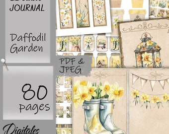Daffodil Garden Junk Journal Kit: Deluxe Printable Collection (PDF/JPEG)
