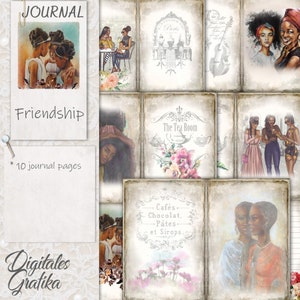 FRIENDSHIP JOURNAL PAGES African American, Instant Download, Printable Journal, Journal Page, Black Woman, Black Friendship, Friendship Gift