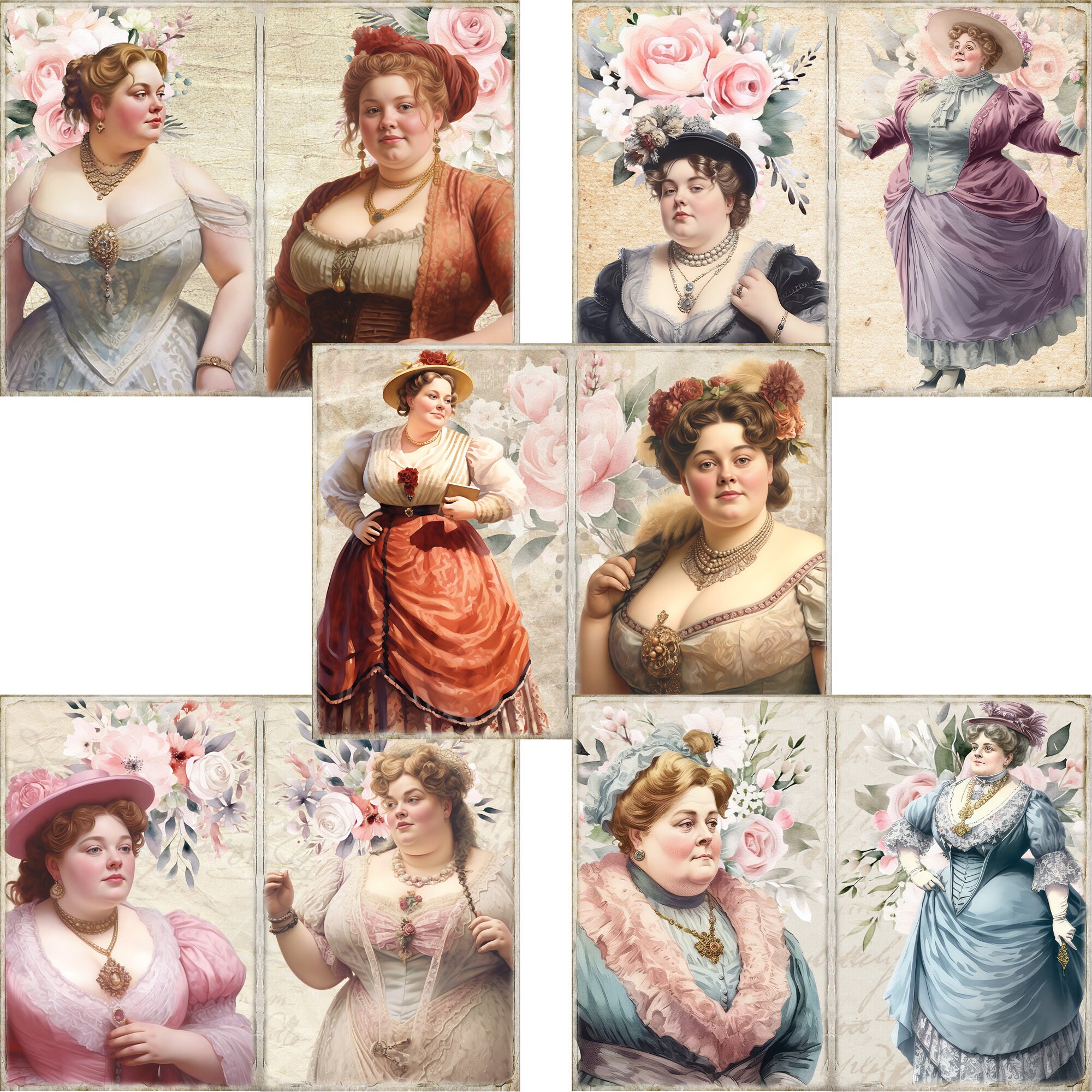 Victorian Ladies Junk Journal Kit: Printable Ephemera (digital Download ...
