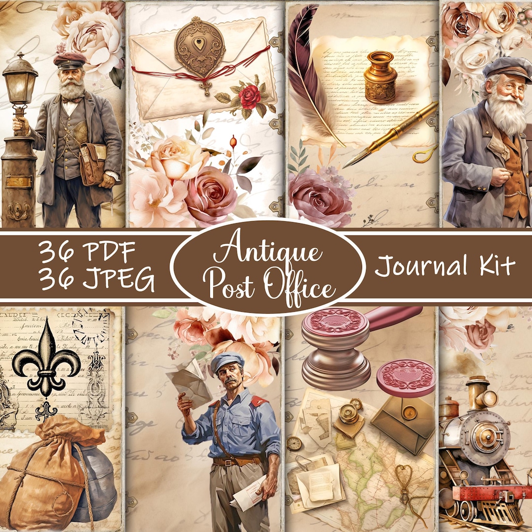 Antique Post Office Junk Journal Kit: Vintage Ephemera (digital ...