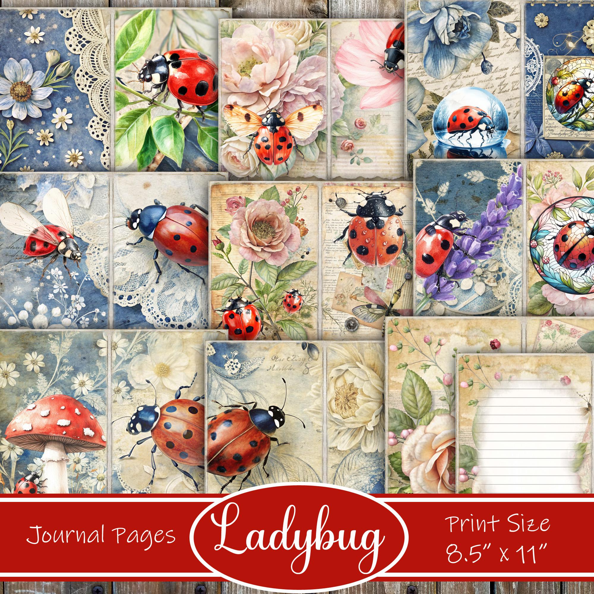 Ladybug Junk Journal Kit: Vintage Garden Ephemera (digital Download ...