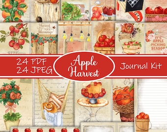 Apple Harvest Junk Journal Kit: Vintage Autumn Ephemera (PDF & JPEG)