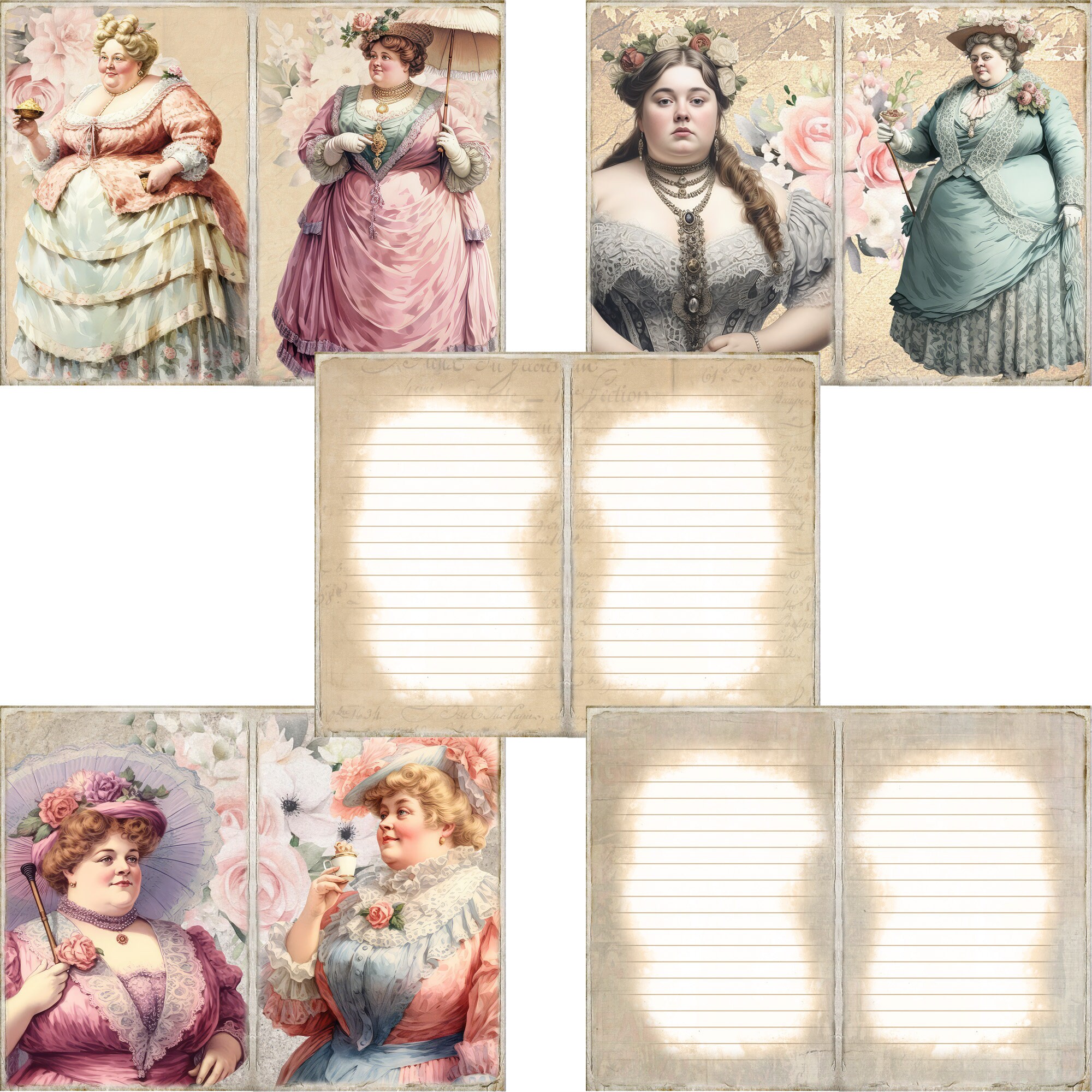 Victorian Ladies Junk Journal Kit: Printable Ephemera (digital Download ...