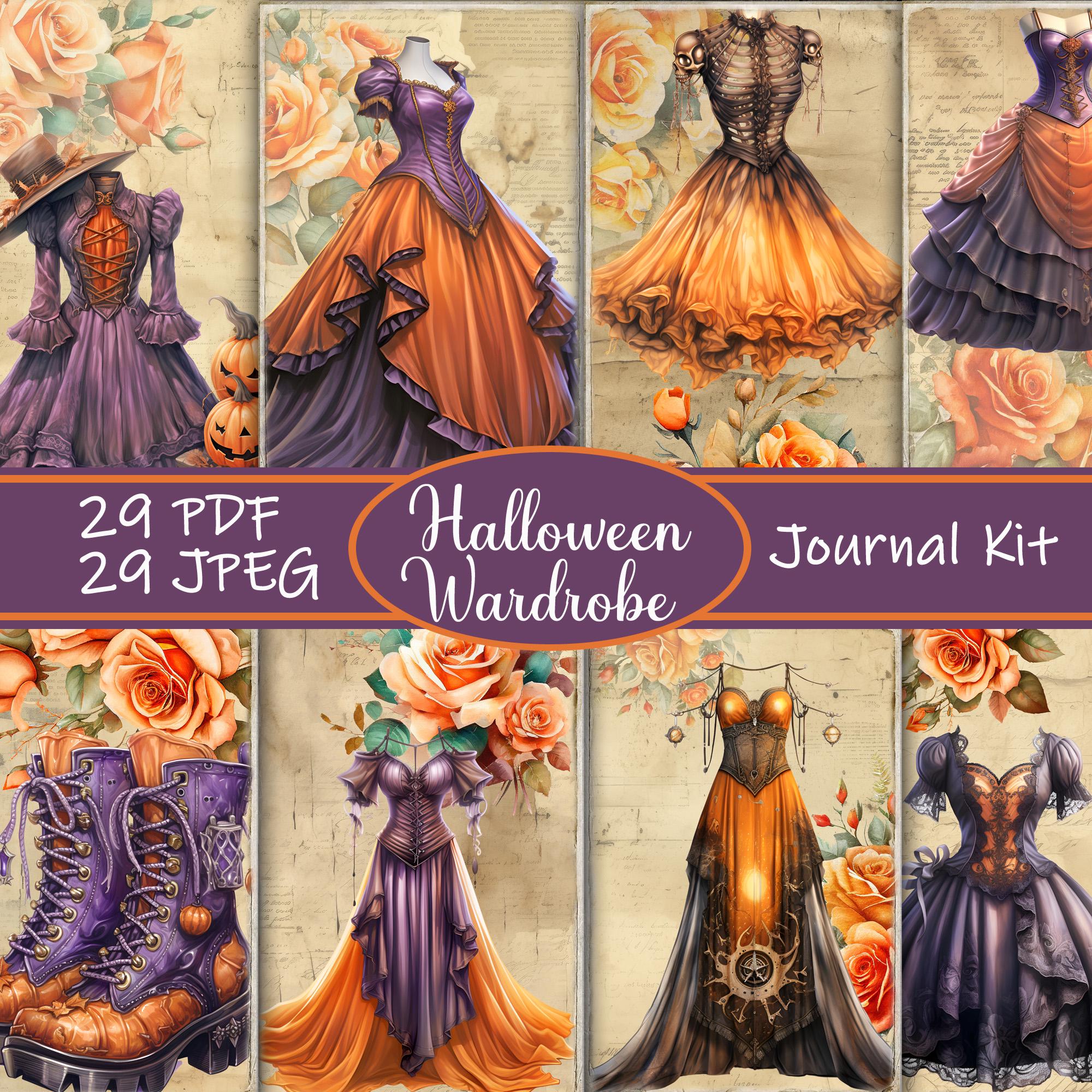 ハロウィン ワードローブ ジャンクジャーナル キット: 印刷可能な