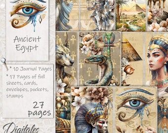 ANCIENT EGYPT JOURNAL Kit, Egyptian Pages, Pharaoh, Flowers