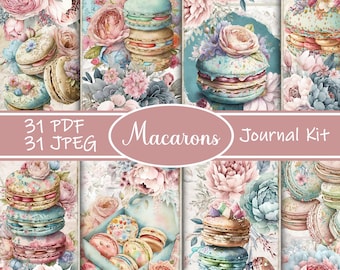 Macaron Junk Journal Kit: French Bakery Ephemera (PDF & JPEG)