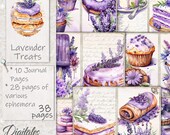Lavender Treats Junk Journal Kit: Vintage Floral Ephemera (Printable)