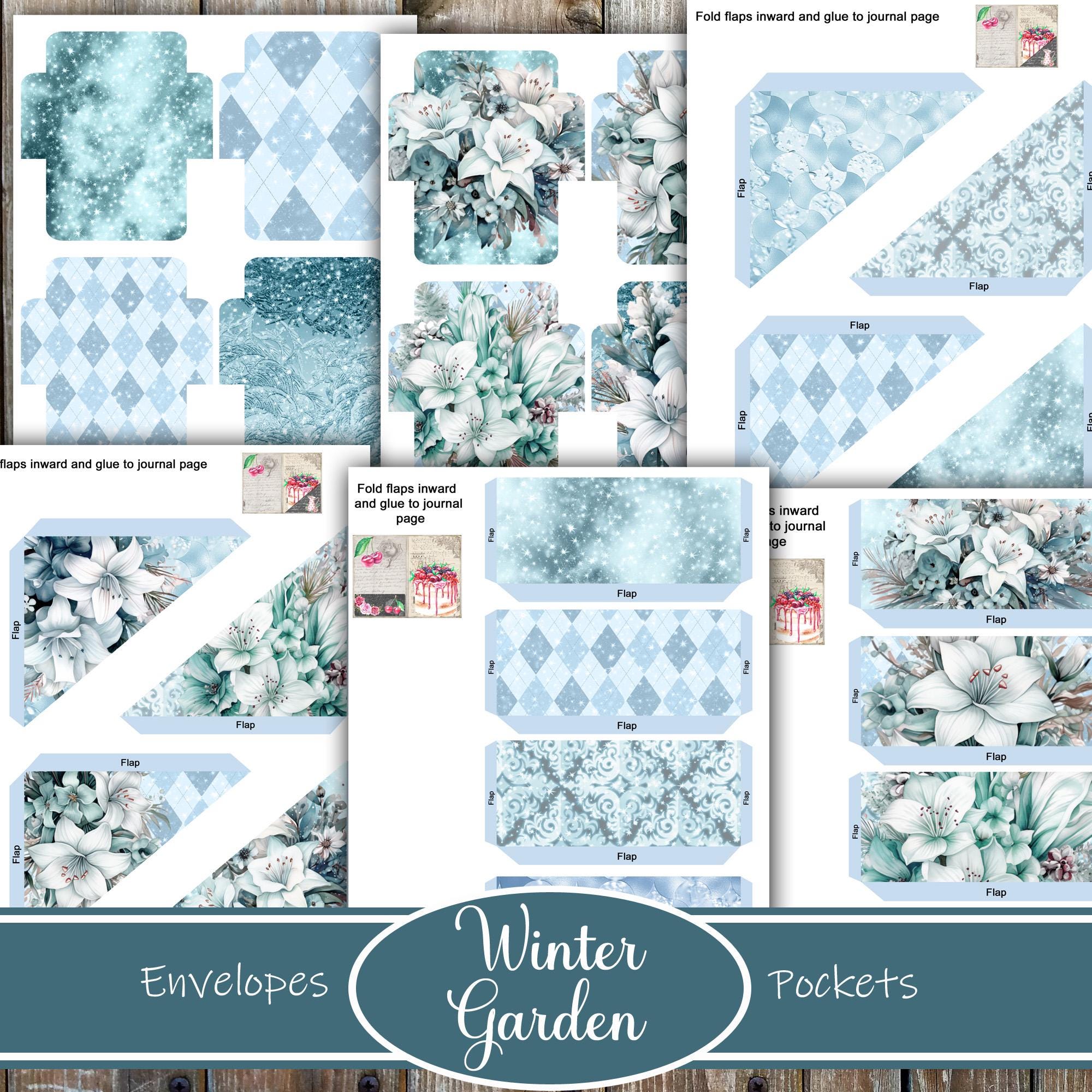 Winter Garden Junk Journal Kit Printable, Snowy Botanical Ephemera ...