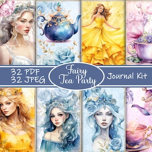 Fairy Tea Party Junk Journal Kit: Whimsical Cottagecore Ephemera (Digital Download)