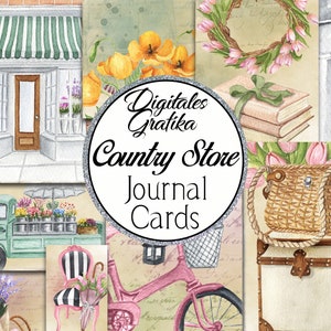 Country Store Journal Cards: Shabby Chic Ephemera (Digital Download)