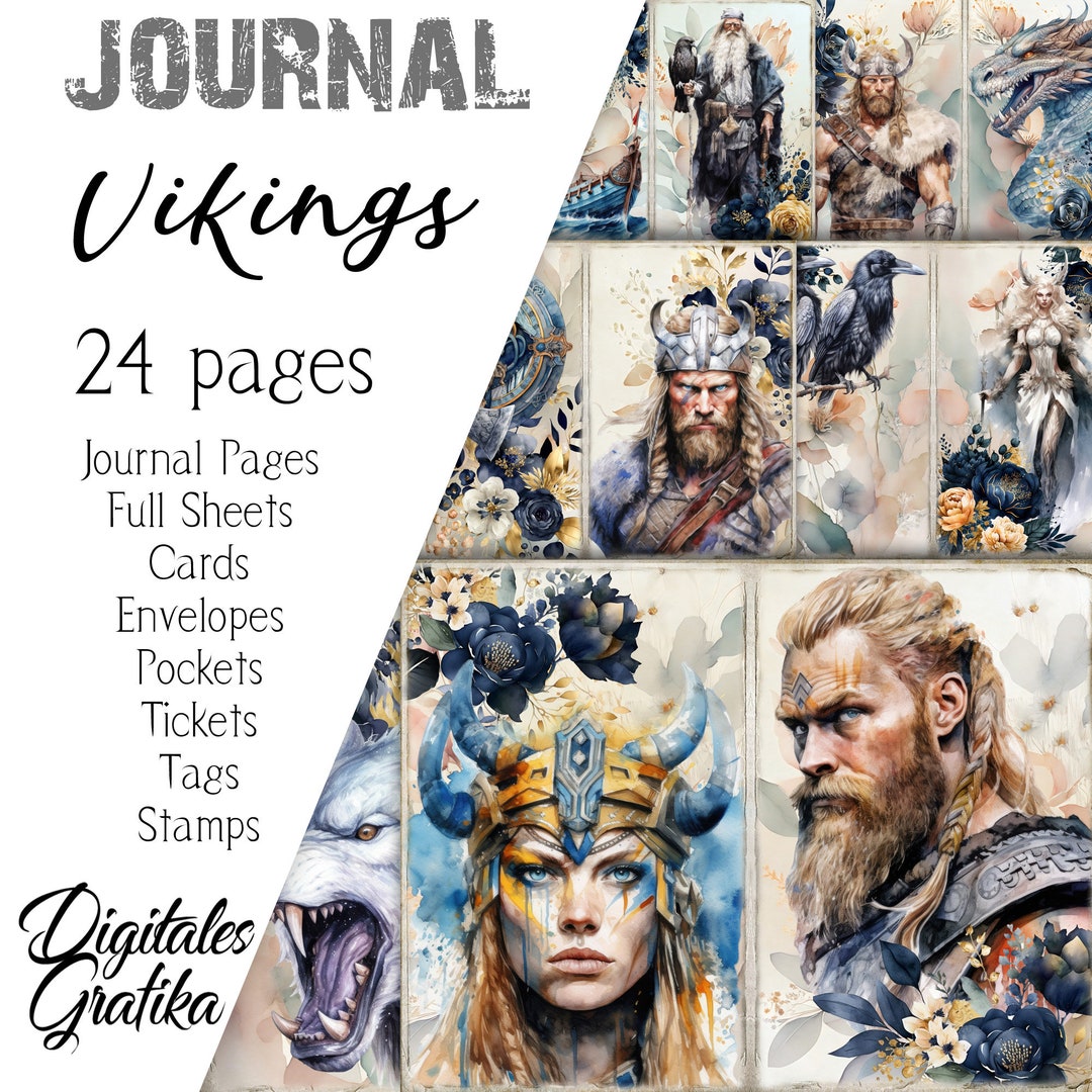 VIKINGS JOURNAL KIT, Painting Journal, Norse Gods, Flowers, Monsters ...