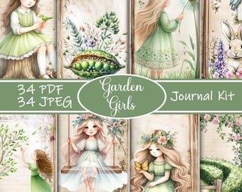 Kit de diario basura para chicas de jardín estilo Cottagecore: Efímeras botánicas (descarga digital)