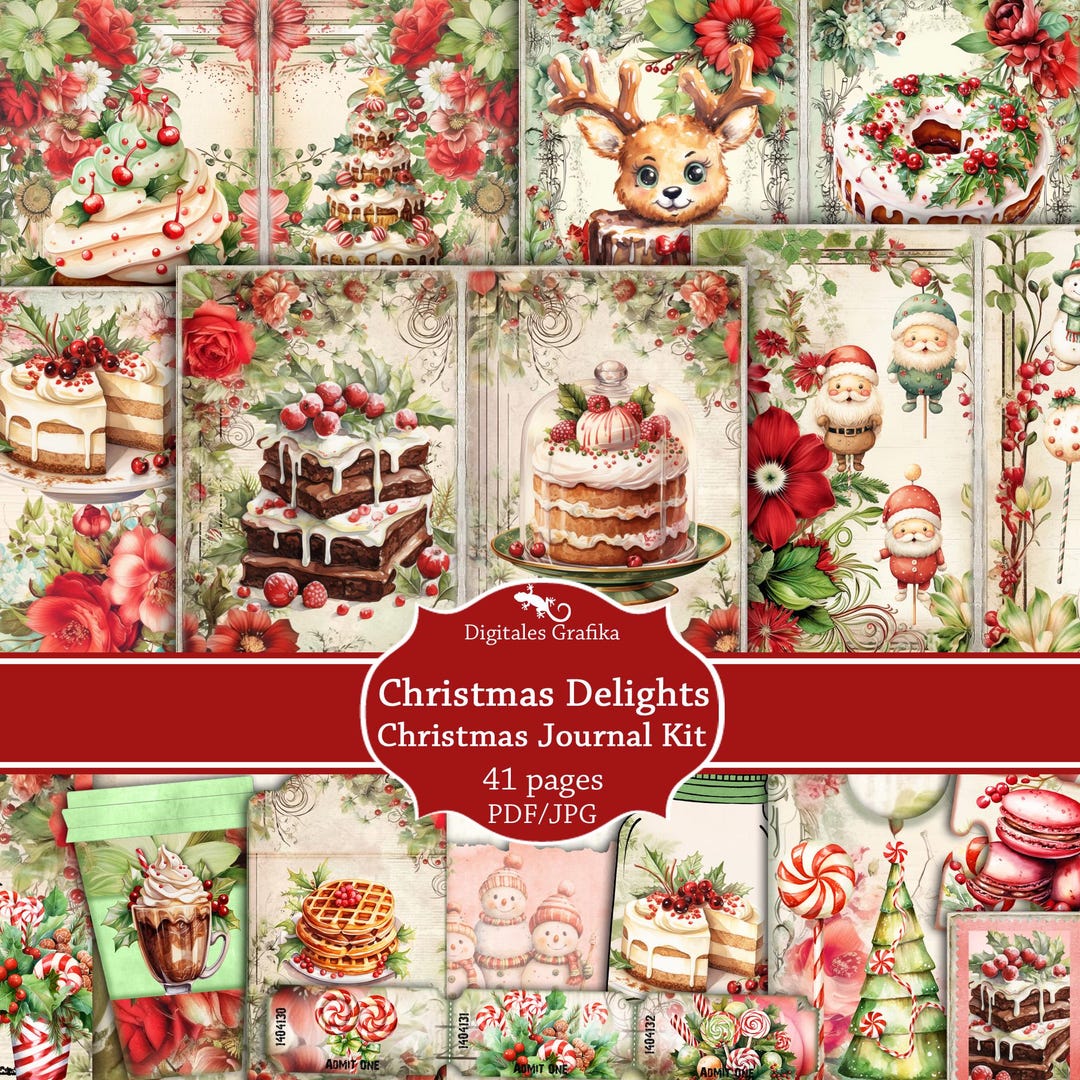 Vintage Christmas Junk Journal Kit: Holiday Ephemera (digital Download ...