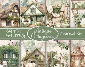 Antique Cottagecore Junk Journal Kit: Vintage Floral Ephemera (PDF/JPEG)