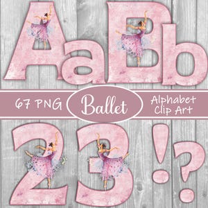 Ballet Alphabet Clip Art, Instant Download, Printable Alphabet, Ballet Letters, Ballet Numbers, Ballerina Alphabet, Dancer Alphabet