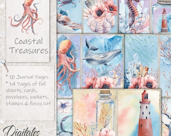 Coastal Treasures Journal Kit: Nautical Ephemera (Digital Download)