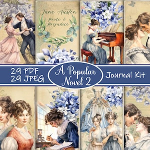 Vintage Book Ephemera: Literary Junk Journal Kit (PDF & JPEG)