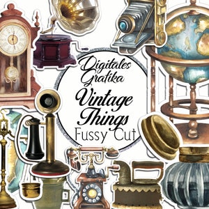 VINTAGE DINGEN Kieskeurig Cut, Vintage Elements Clipart, Vintage Objecten, Cricut, Silhouet, Clip Art, Digitale Download, Ephemera