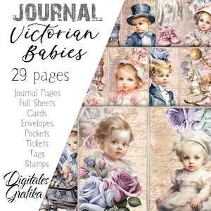 Victorian Babies Journal Kit: Printable Junk Journal Pages (Digital Download)