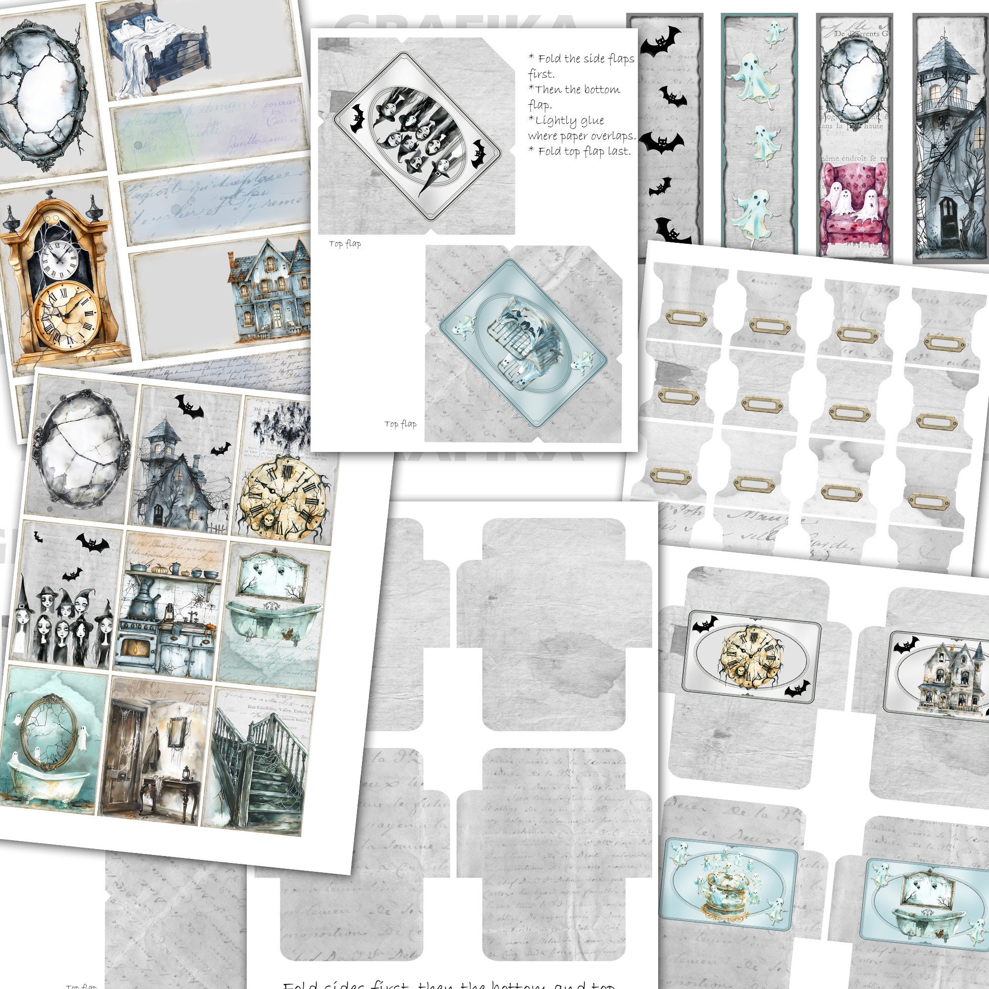 Haunted House Junk Journal Kit: Halloween Printable Pages (PDF/JPEG) - Etsy