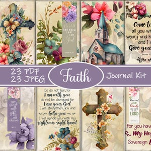 Kit diario Faith Junk, pagine, buste, chiesa, carta, digitale, download, stampabile, croce, religioso, cristiano, bellissimo diario della fede