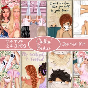 Kit de diario basura para mejores amigas: efímeras de amistad imprimibles, páginas de álbum de recortes para mejores amigas, papel digital para manualidades, kit de diario DIY