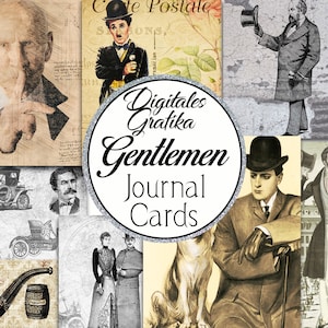 CARTÕES DE JOURNAL DE CAVALHEIROS, coisas efêmeras do Junk Journal, coisas efêmeras para impressão, download digital, homens vintage