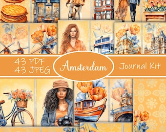 Zestaw Amsterdam Junk Journal: DIY – album podróżniczy (PDF i JPEG)