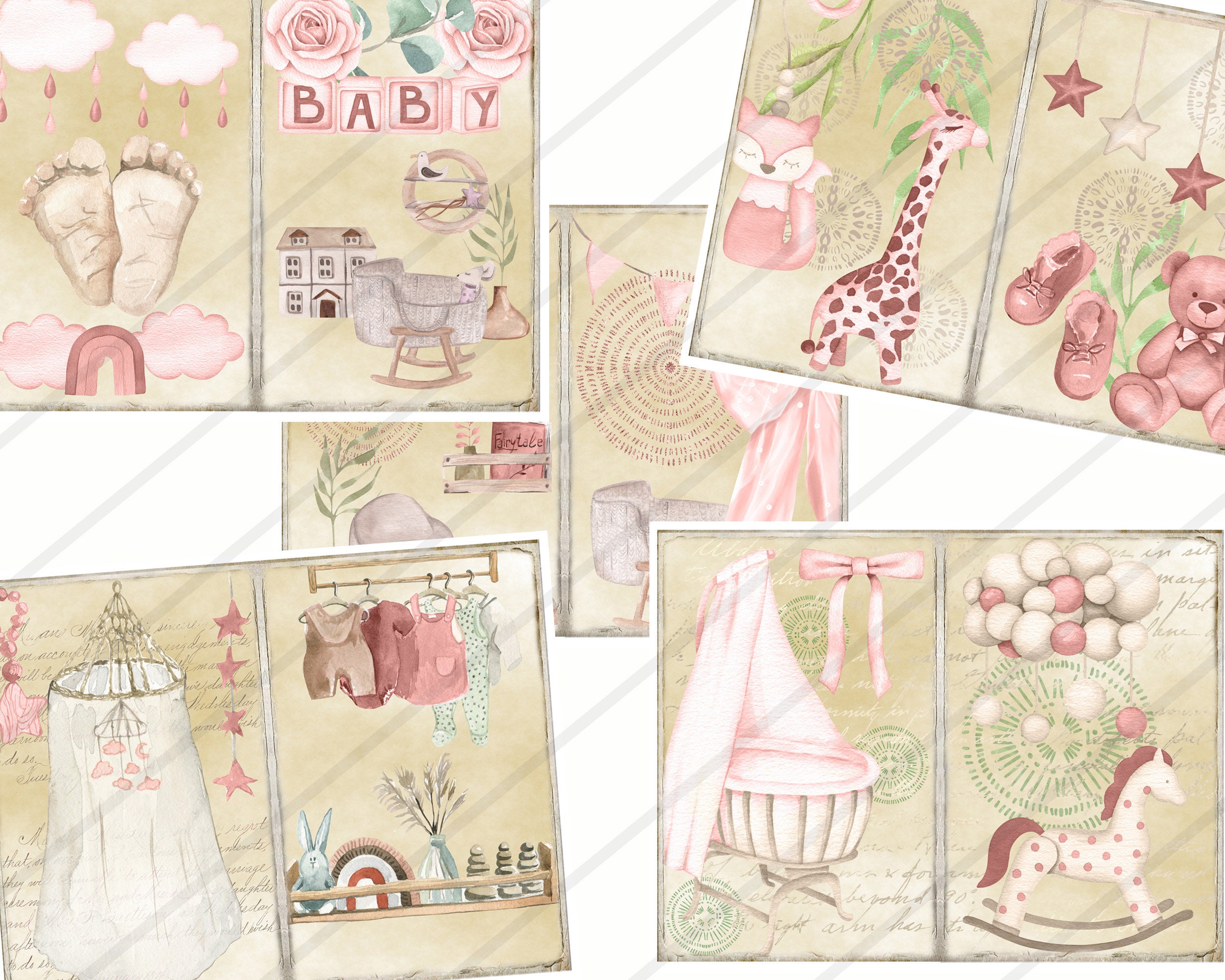 BABY GIRL JOURNAL Kit Boho Baby Journal Pink Baby Journal Etsy