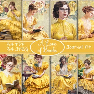 A Love of Books Junk Journal Kit – Reading Ephemera for Book Lovers, Vintage Printable Pages, Bookish Scrapbooking Kit, Vintage Books