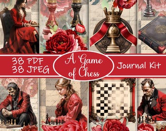 Vintage Chess Junk Journal Kit: Printable Ephemera (Digital Download)