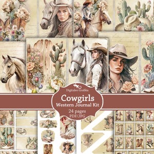Kit de diario basura de vaquera: Efímeras imprimibles del oeste (PDF y JPEG)