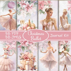 Christmas Ballet Junk Journal Kit: Printable Ballerina Ephemera (PDF/JPEG)