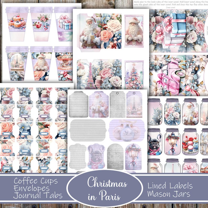 Christmas in Paris Junk Journal Kit: Holiday Ephemera (Digital Download) image 4
