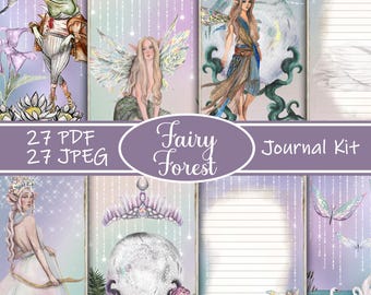 Fairy Forest Junk Journal Kit: afdrukbare bosrijke ephemera (digitale download)