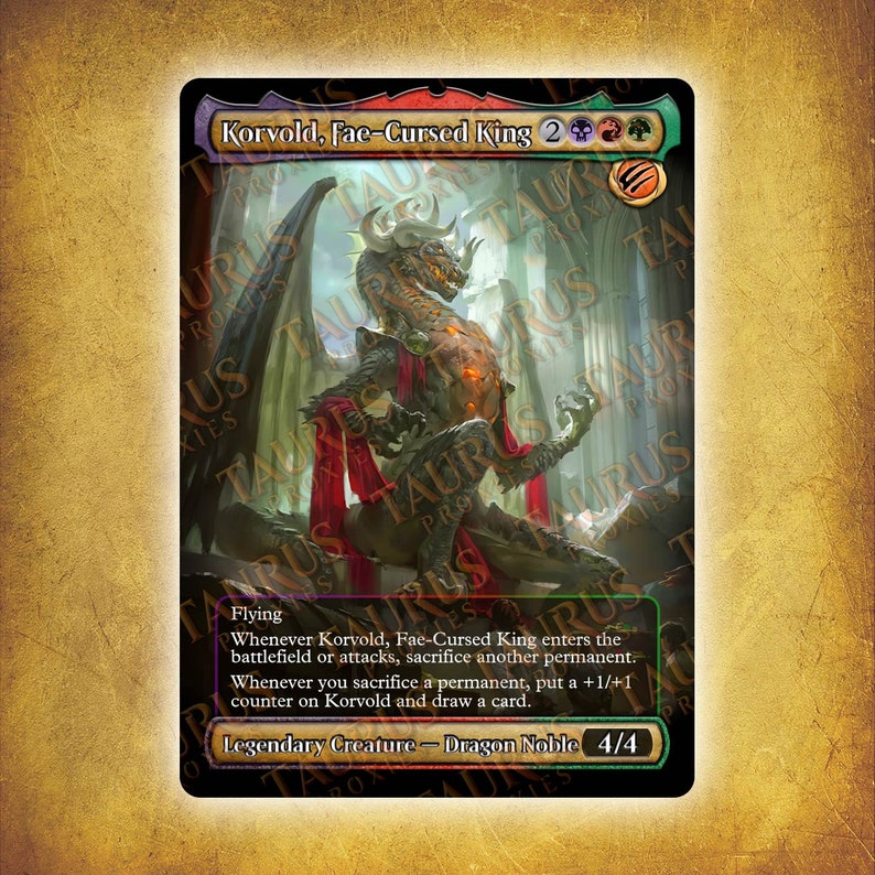 Korvold FaeCursed King MTG Proxy Full Art Tricolor Etsy