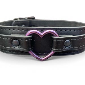 Chokerhalsband echt leren halsband Leren choker I 30 mm brede hartchoker harthalsband fetish bondage kraag o-ring kraag dagkraag