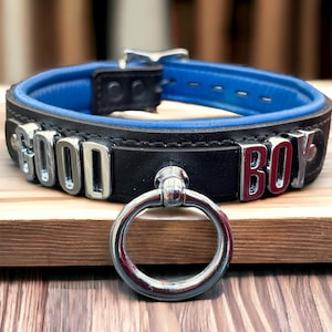 Gargantilla de buen chico l Gargantilla de cuero genuino I Elige tu palabra I 30 mm de ancho 20 mm Letras Collar gargantilla de cuero hecho a mano de calidad I Collar personalizado