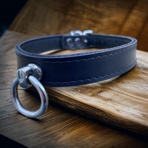 Choker Leather Day Collar Choker With Centre O Ring | Collar sub  Choker Real Leather Handmade Stainless Steel O Ring Choker 20mm wide ldc1