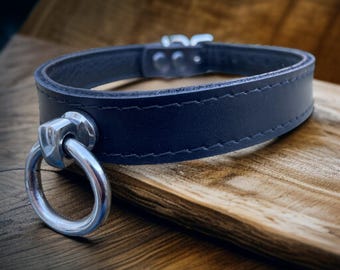 Choker Leather Day Collar Choker With Centre O Ring | Collar sub  Choker Real Leather Handmade Stainless Steel O Ring Choker 20mm wide ldc1