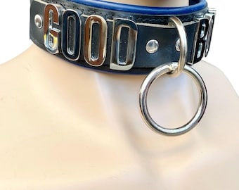 Good Boy Collar l Genuine leather collar padded I 50mm Wide 35mm Letters Quality Handmade leather Choker Collar good boy choker