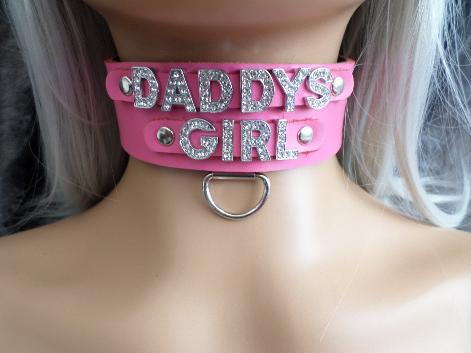 Lockable Daddys Girl Bondage Collar 35mm Wide and Lead 12mm Etsy