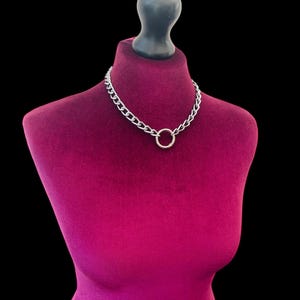 Day Collar Choker Necklace  With Carabiner O ring Necklace I  Custom Choker l discreet Day Collar necklace choker | CH_O_SIL