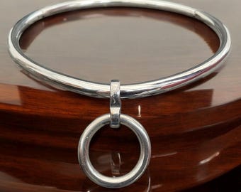Teardrop collar, curved BDSM Stainless Steel collar, eternity collar, bondage collar, bondage gear, BDSM play, bondage play tear drop collar