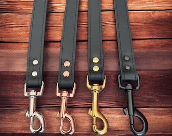 Genuine Leather Leash | Stitched and Lined Leather Lead I Choice of Hardware 20mm Wide 4mm Thick l leather lead