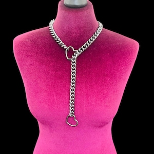 Day collar Slip chain choker | Necklace | Heart Choker Necklace | Nickel Free alloy gold tone | Heart Chain heart necklace choker collar
