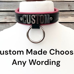 Real Leather Collar Choker with Hanging O Ring I Custom Made Collar I Padded Leather Collar 30mm wide l Genuine Leather Choker Handmade image 7