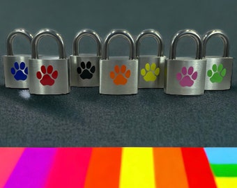 Human Puppy Play Stainless Steel  padlock Stainless Steel Padlock I Paw Print Padlock l paw print padlock 40mm or 30mm  wide padlock