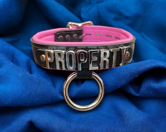 Real Leather Collar Choker with Hanging O Ring  I Custom Made Collar I Padded Leather Collar 30mm wide l Genuine Leather Choker Handmade